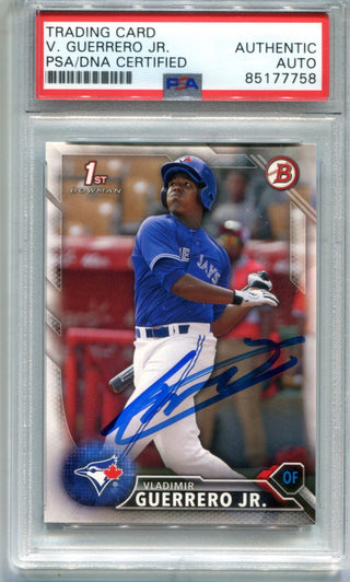 Vladimir Guerrero Jr. 2016 Topps 1st Bowman Autographed Card PSA Authentic