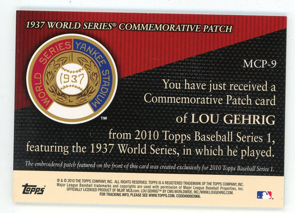 Lou Gehrig 2010 1937 WS Commemorative Patch #MCP-9