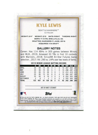 Kyle Lewis 2020 Topps Gallery Artist Proof #34 Card