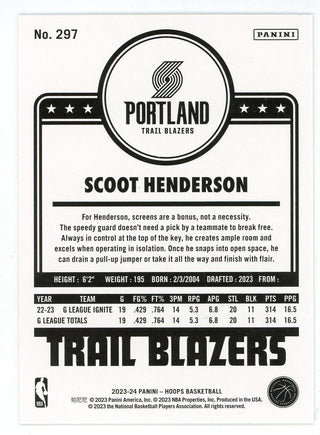 Scoot Henderson 2023-24 Panini Hoops #297