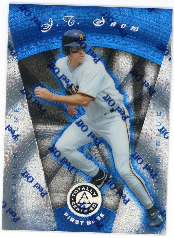 JT Snow 1997 Pinnacle Platinum Blue #75