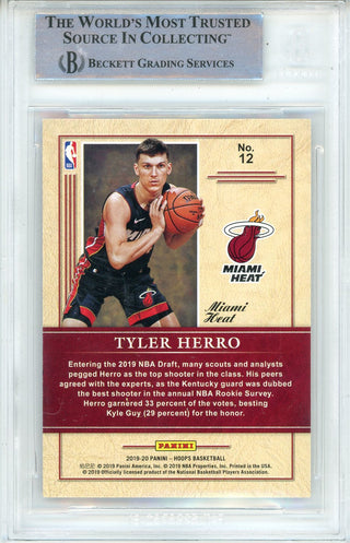 Tyler Herro Autographed 2019-20 Panini Hoops Class of 2019 Winter Rookie Card #12 (BGS)