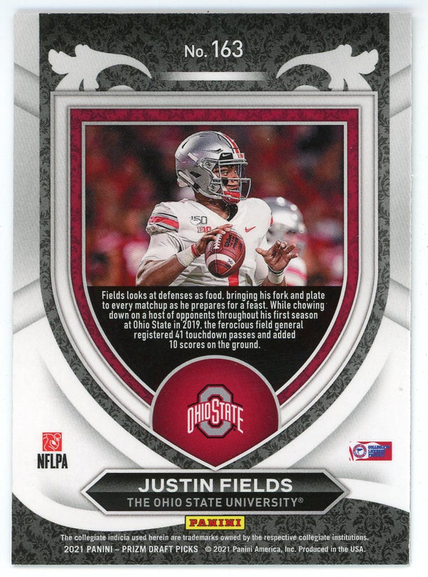 Justin Fields 2021 Panini Prizm Draft Pick Rookie Card #163