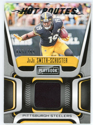 JuJu Smith-Schuster 2020 Panini Playbook Patch Relic Hot Routes Card #HR-JS