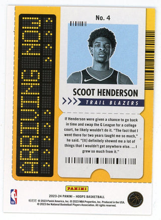 Scoot Henderson 2023-24 Panini Hoops #4