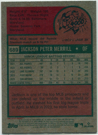 Jackson Merrill 2024 Topps Heritage RC #689