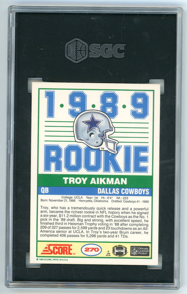Troy Aikman 1989 Score #270 SGC 10