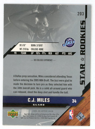 CJ Miles 2005-06 Upper Deck Star Rookie #203