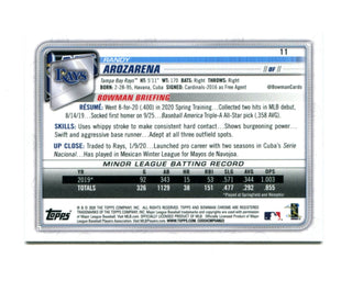Randy Arozarena 2020 Topps Silver Bowman Chrome #11 Card