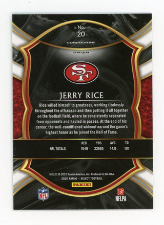 Jerry Rice 2021 Panini Select #20 Card