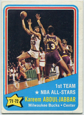 Kareem Abdul-Jabbar 1972 - 1973 Topps 1st Team NBA All-Stars Card #163