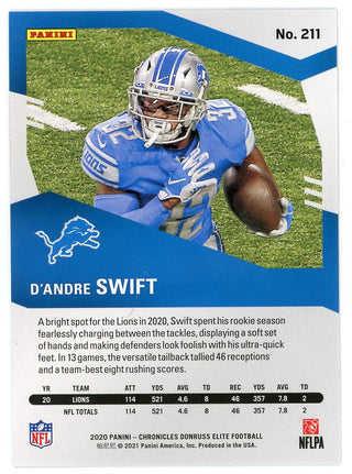 D'Andre Swift 2020 Panini Chronicles Donruss Elite Rookie Card #211