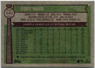 Coby Mayo 2025 Topps Heritage RC #340