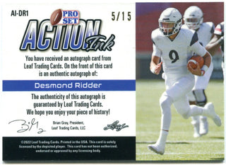 Desmond Ridder Leaf Pro Set Action Ink Rookie Auto 5/15