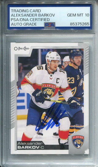 Aleksander Barkov Autographed O-Pee-Chee Card PSA Auto Grade 10