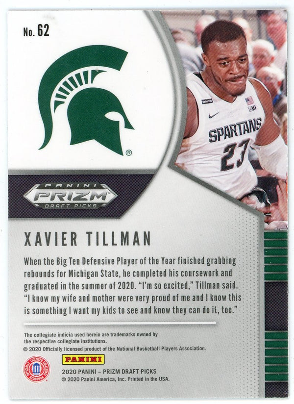 Xavier Tillman 2020 Panini Prizm Draft Rookie Card #62