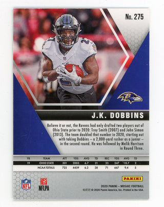 J.K. Dobbins 2020 Panini Mosaic NFL Debut #275 Card
