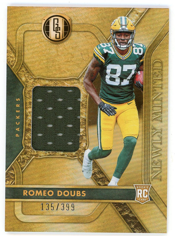 Romeo Doubs 2022 Panini Gold Standard Newly Minted Patch Relic Rookie Card #NMM-RDO