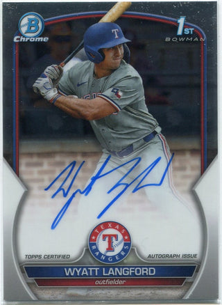 Wyatt Langford 2023 Bowman Chrome Draft Autographed RC #CDA-WL