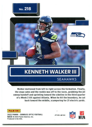 Kenneth Walker III Panini Donruss Optic Rated Rookie 2022