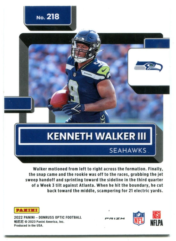 Kenneth Walker III Panini Donruss Optic Rated Rookie 2022