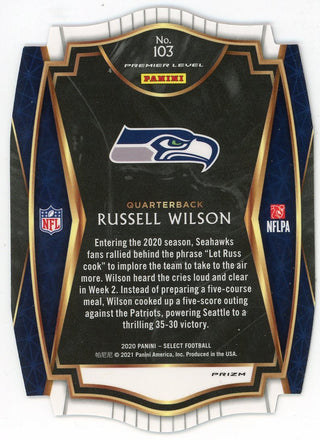 Russell Wilson 2020 Panini Select Red/White/Blue Prizm #103
