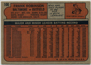 Frank Robinson 1972 Topps Card #100