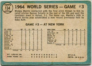 Mickey Mantle 1965 Topps Mantle's Clutch HR Card #134