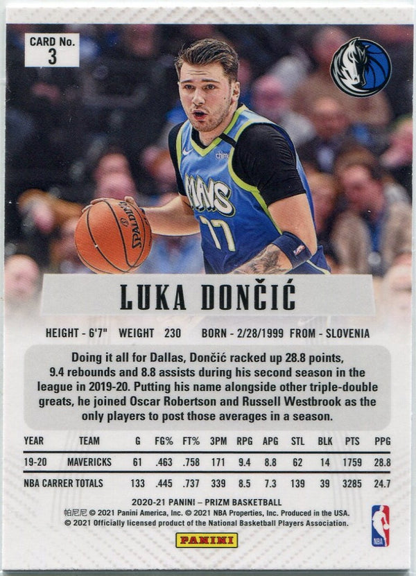 Luka Doncic 2020 - 2021 Panini Prizm Flashback Card #3