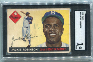 Jackie Robinson 1955 Topps Card #50 SGC Graded 1