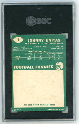 John Unitas 1960 Topps #1 SGC 4