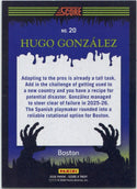 Hugo Gonzalez 2026 Panini Score A Treat Pumpkin Parallel Card #20