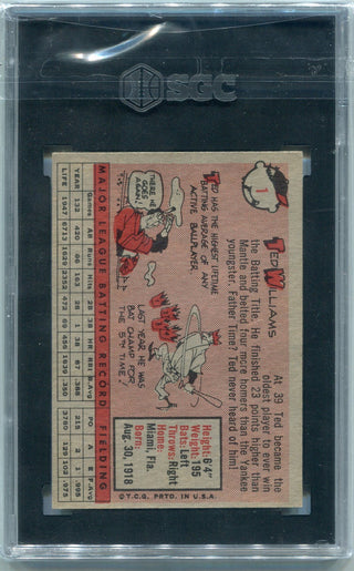 Ted Williams 1958 Topps Card #1 SGC Graded 5.5