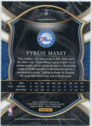 Tyrese Maxey 2020 - 2021 Panini Select RC #81