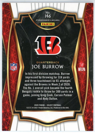Joe Burrow 2020 Panini Select Premier Level Rookie Card #146