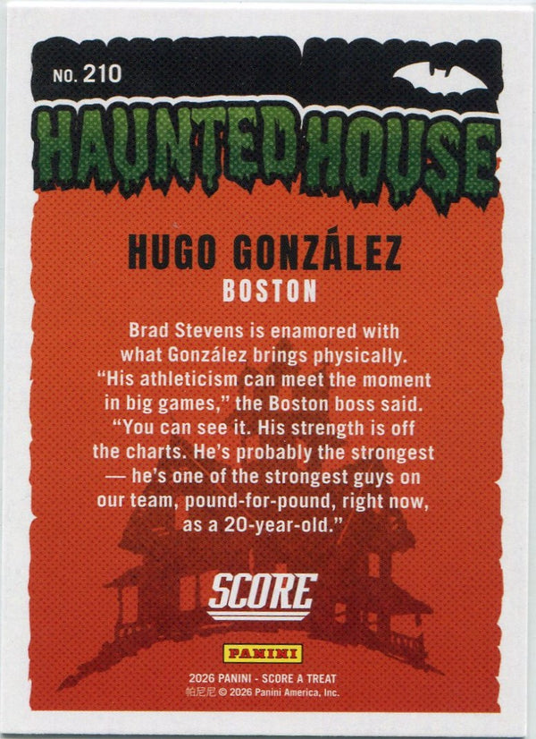 Hugo Gonzalez 2026 Panini Score A Treat Haunted House Pumpkin Parallel Card #210