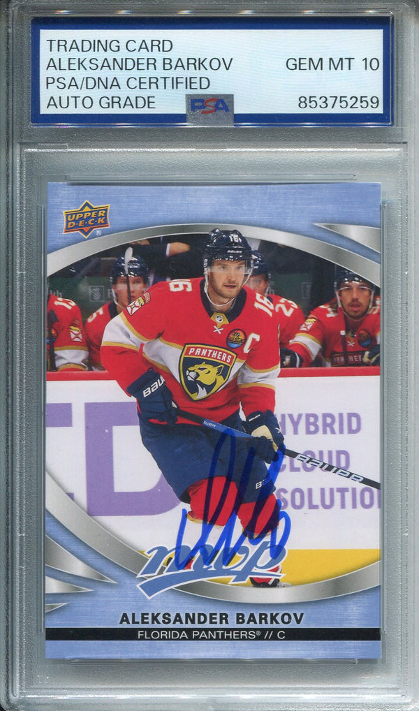 Aleksander Barkov Autographed Upper Deck Card PSA Auto Grade 10