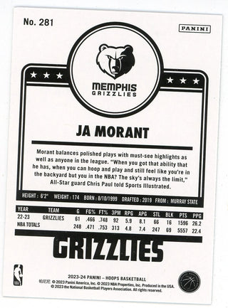 Ja Morant 2023-24 Panini Hoops #281