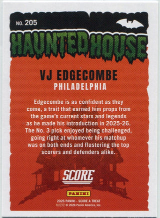 VJ Edgecombe 2026 Panini Score A Treat Haunted House Pumpkin Parallel Card #205