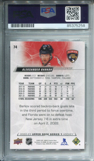 Aleksander Barkov Autographed Upper Deck Card PSA Auto Grade 10