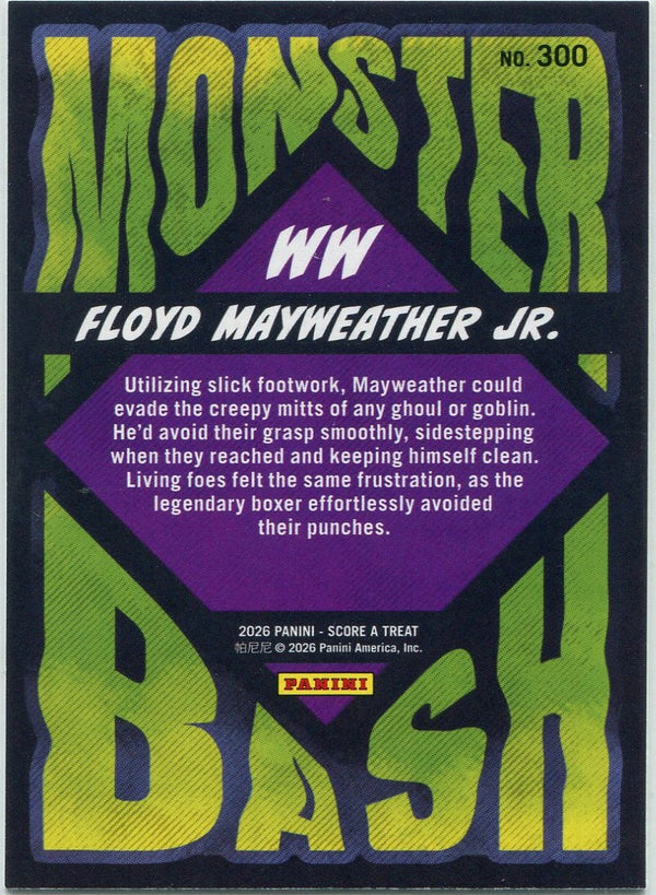 Floyd Mayweather Jr 2026 Panini Score A Treat Monster Bash Slime Parallel Card #300