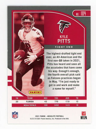 Kyle Pitts 2021 Panini Absolute #104 Card