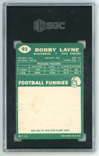 Bobby Layne 1960 Topps #93 SGC 6