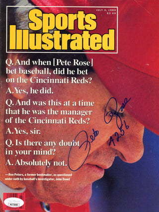 Pete Rose "4256" Autographed Sports Illustrated Magazine - July 3rd, 1989 (JSA)