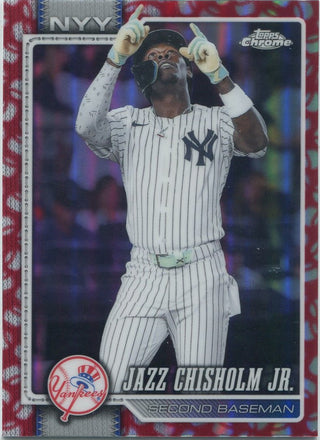 Jazz Chisholm Jr 2026 Topps Chrome Baseball Seams Refractor Card #61