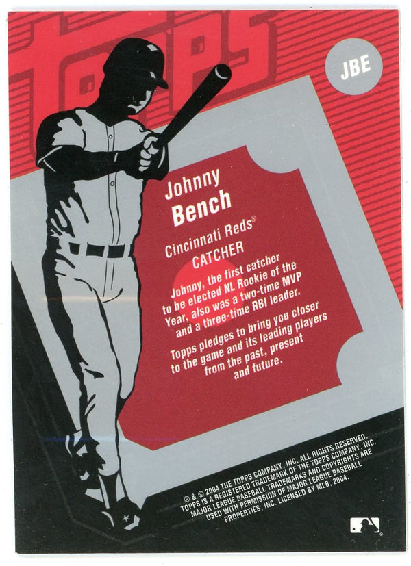 Johnny Bench 2004 Topps Patch Relic #JBE