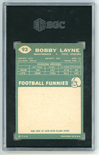 Bobby Layne 1960 Topps #93 SGC 6.5