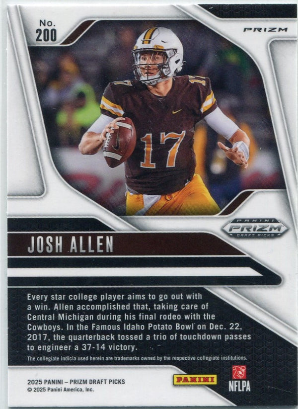 Josh Allen 2025 Panini Prizm Draft Picks Green Prizm Card #200
