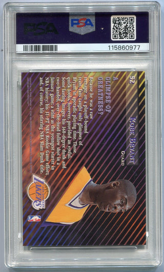 Kobe Bryant 1996 Stadium Club Members Only 55 W/Coating RC #52 PSA Graded 9