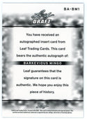 Barkevious Mingo 2013 Leaf Draft Autographed Card #BA-BM1